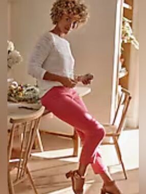 Flattering & Breezy – J. Jill Stretch Linen Pants in Gorgeous Berry Pink Sz M